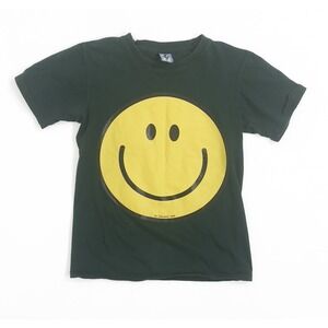 Vintage Dessamer 1999 Smiley Face Graphic T-Shirt Green‎ Y2K Retro Rave - Small